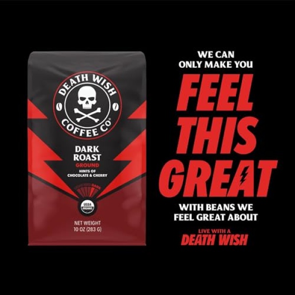 Death Wish Coffee Dark Roast Beans 454g (Pack of 2)
