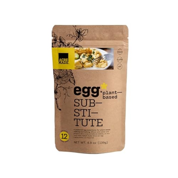 AcreMade Vegan Egg Powder, 12 Eggs, Gluten & Soy-Free, 5g Protein