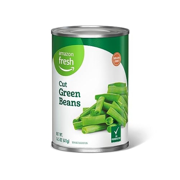 Amazon Fresh Canned Cut Green Beans, 411g