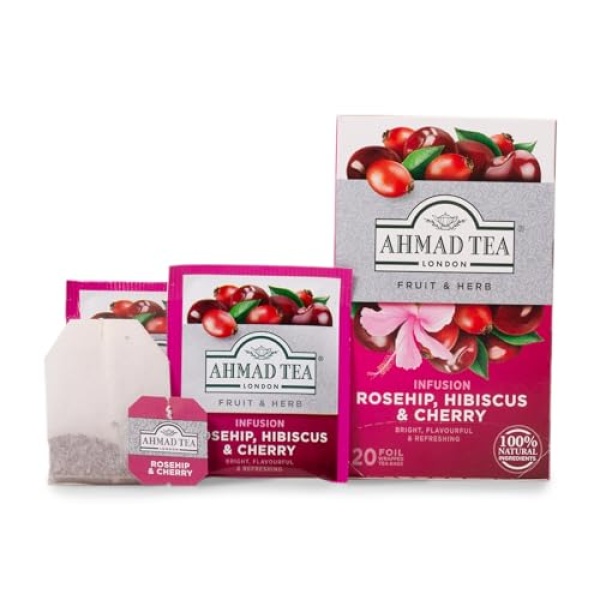 Ahmad Herbal Tea, Rosehip, Hibiscus & Cherry, 20 ct