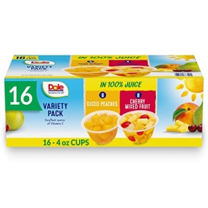 Dole Fruit Bowls, Peaches & Cherry Mix, 113g, 16 Cups