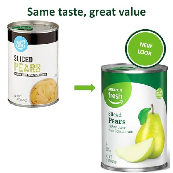 Amazon Fresh Sliced Pears in Pear Juice, 425g