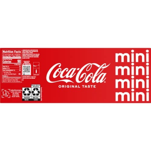 Coke Mini-Can 222ml, 10 pack