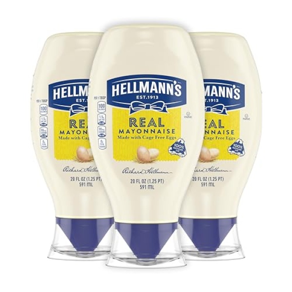 Hellmann's Real Mayonnaise Squeeze Bottle 3 Count 567g