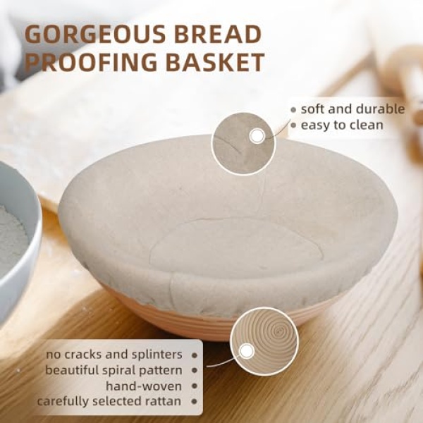 Sourdough Starter Kit with Banneton Basket & Baking Tools