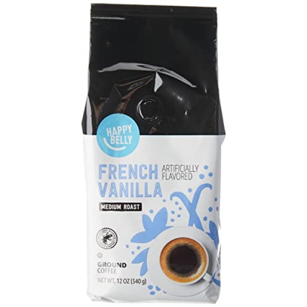 Happy Belly French Vanilla Ground Coffee, Medium Roast, 340g