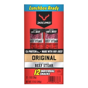 Jack Links Beef Steak Strips, Original, 28g (Pack of 12)