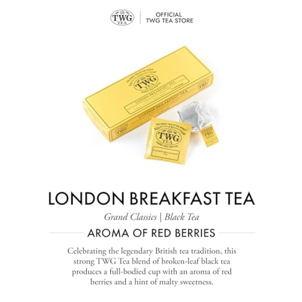 TWG London Breakfast Black Tea, 15 Cotton Bags Gift Set