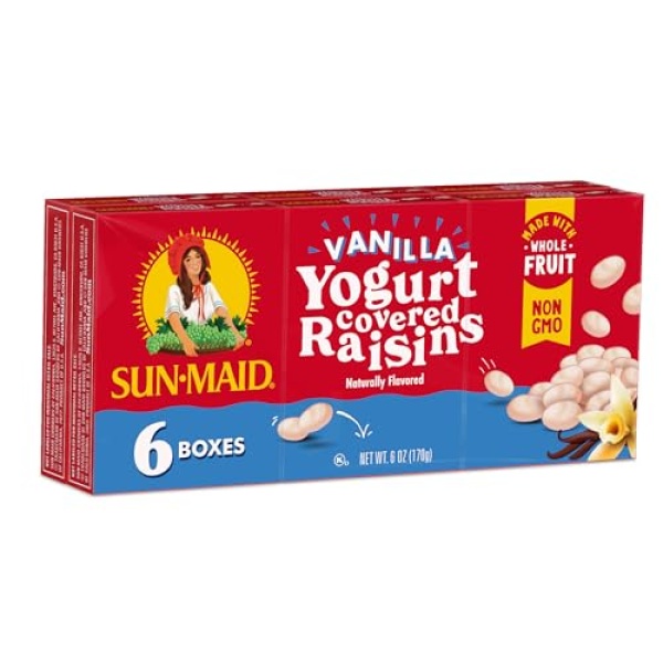 Sun-Maid Vanilla Yogurt Raisins - 6 Pack (28g each)