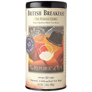 The Republic of Tea British Breakfast Tea 80g Tin, 50 Bags