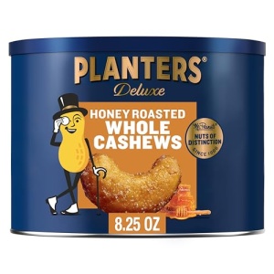 PLANTERS Deluxe Honey Roasted Cashews, 234g Canister