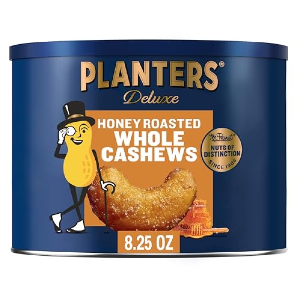 PLANTERS Deluxe Honey Roasted Cashews, 234g Canister