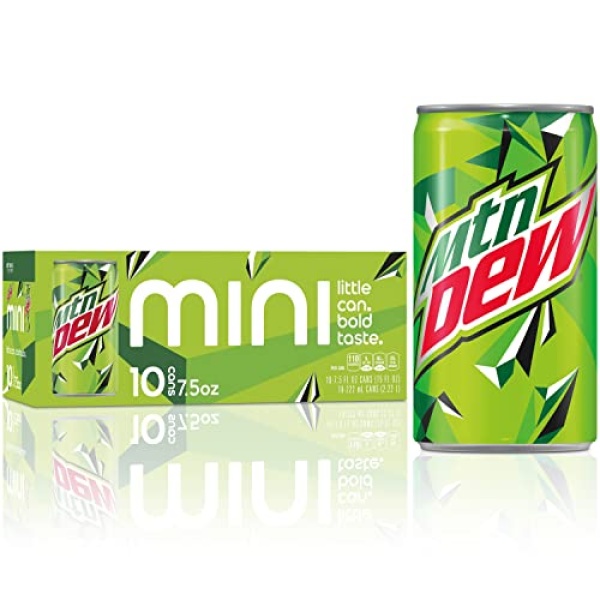 Mountain Dew Soda, Mini Cans, 222 mL (Pack of 10)