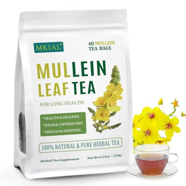 Mullein Leaf Tea, Lung Cleanse, 40 Bags, 3g Each