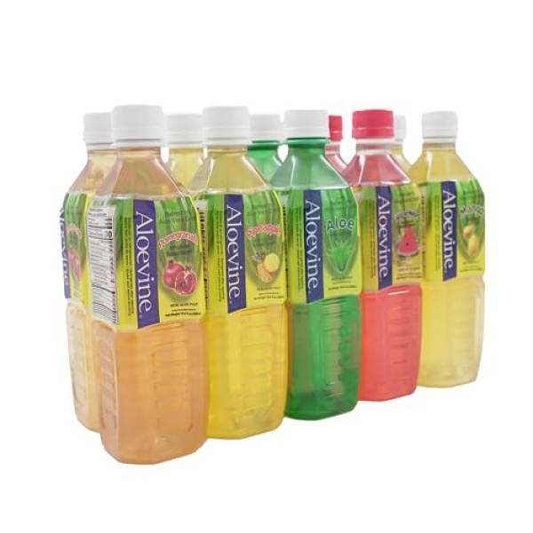 Aloevine Aloe Vera Drink 500ml, 10 Pack, 5 Flavors