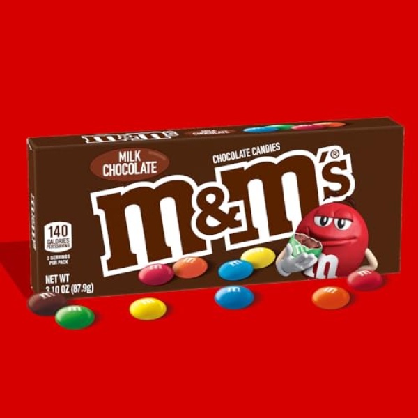 M&M'S Milk Chocolate Candy Box, 88g (Pack of 12)