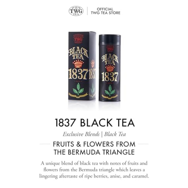 TWG Tea 1837 Black Tea, Fruits & Flowers, 100g Tin