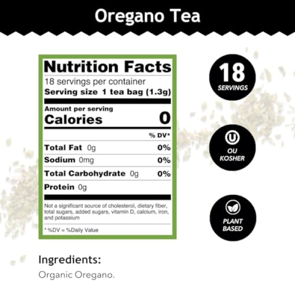 Organic Oregano Tea - Caffeine Free - 18 Bags