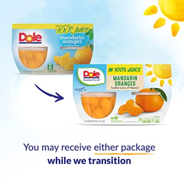 Dole Mandarin Oranges in Juice, 113g Cups, 24 Pack