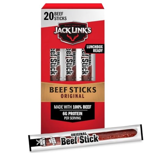 Jack Link's Original Beef Sticks, 20 Count, 26g Each