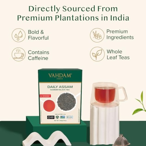 VAHDAM Assam Black Tea Leaves 340g | High Caffeine
