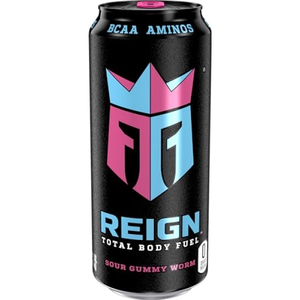 Reign Total Body Fuel, Sour Gummy Worm, 473ml (12 Pack)