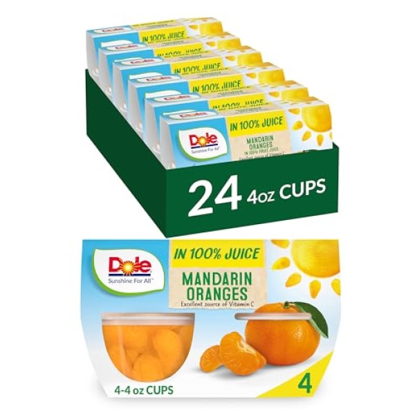Dole Mandarin Oranges in Juice, 113g Cups, 24 Pack