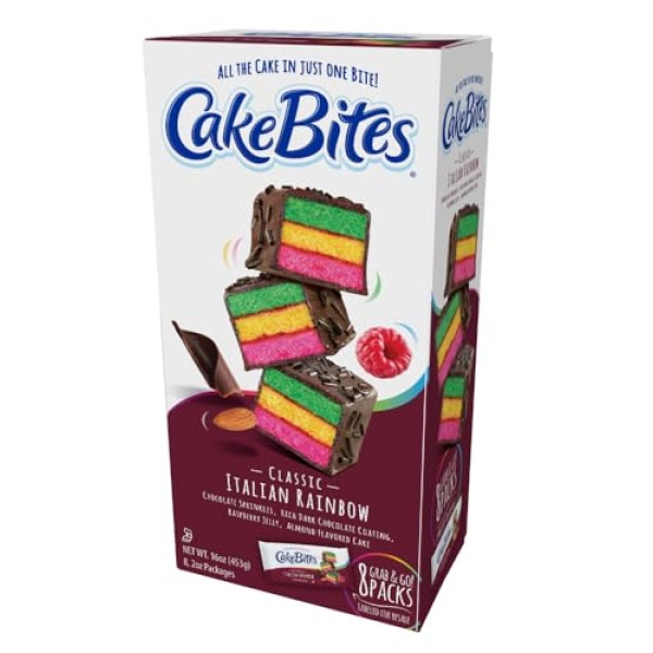 The Original Cakebites, Classic Italian Rainbow, 8 Pack