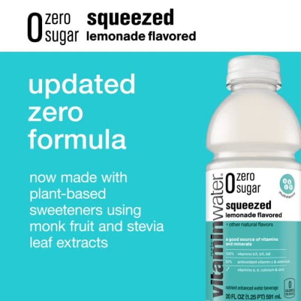 vitaminwater zero sugar lemonade, 591 ml, 12 Pack