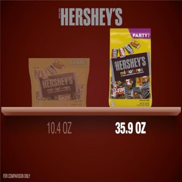 HERSHEY'S Miniatures Assorted Chocolate, 1.02 kg