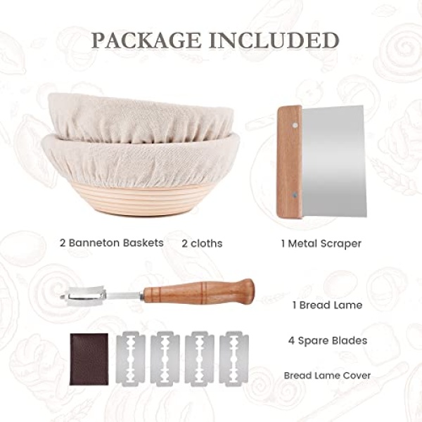 Round Bread Proofing Baskets Set of 2 (21.6 cm)