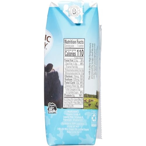 Organic Valley 1% Milk Boxes, 237ml (Pack of 24)
