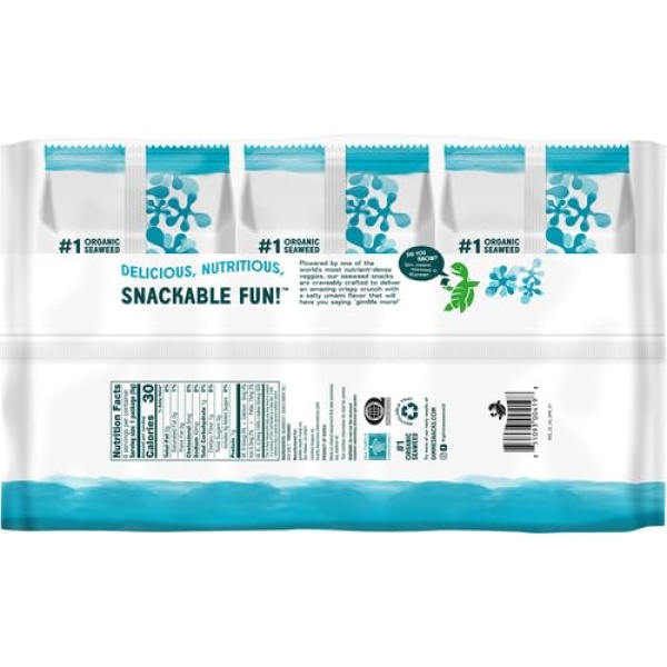 gimMe - Sea Salt Organic Roasted Seaweed Sheets, 6 Count