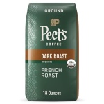 Peet's Organic French Roast Ground Coffee 510g Bag