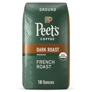 Peet's Organic French Roast Ground Coffee 510g Bag