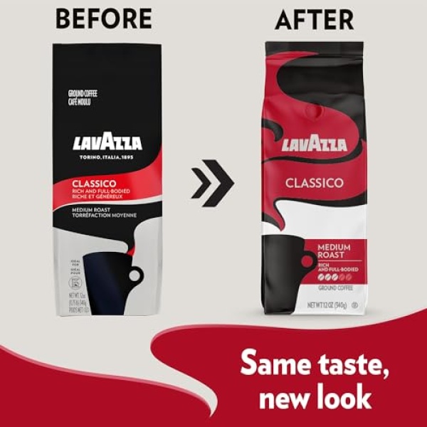 Lavazza Classico Medium Roast Ground Coffee, 340g Bag