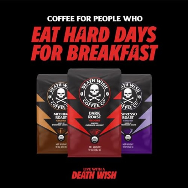 Death Wish Coffee Dark Roast Beans 454g (Pack of 2)