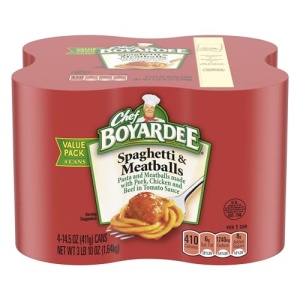 Chef Boyardee Spaghetti & Meatballs, 411g Cans, Pack of 4