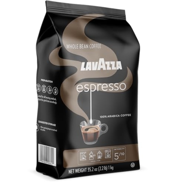 Lavazza Espresso Whole Bean Coffee, Medium Roast, 1kg Bag