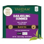 VAHDAM Darjeeling Black Tea Bags (100 Count) High Caffeine