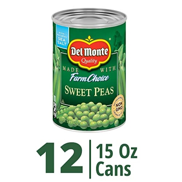 DEL MONTE Sweet Peas Canned Vegetables, 12 Pack, 425g