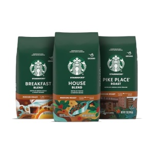 Starbucks Medium Roast Coffee, Variety Pack, 3 bags (340g each)