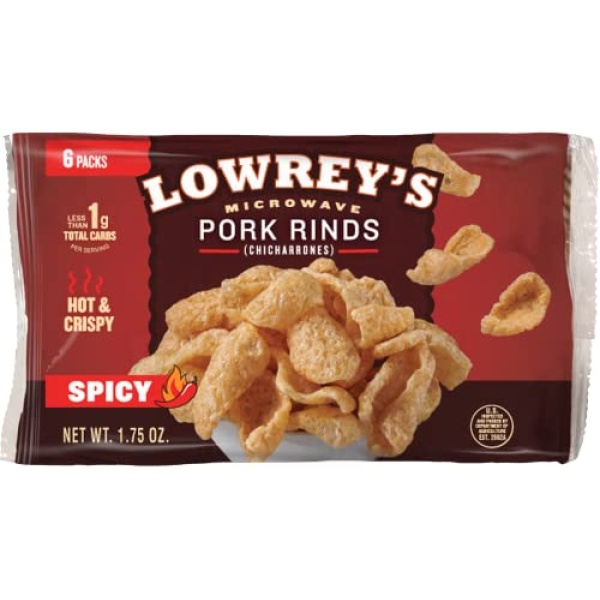Lowrey's Hot & Spicy Microwave Pork Rinds, 50g (18 Pack)
