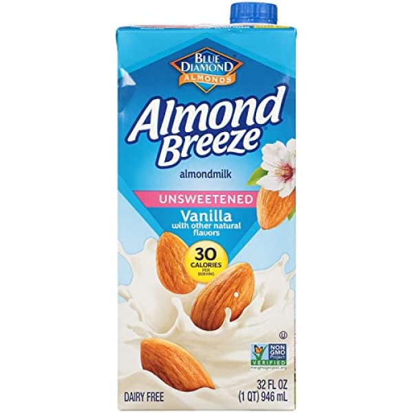 Almond Breeze Unsweetened Vanilla Almondmilk, 946ml (6 Pack)
