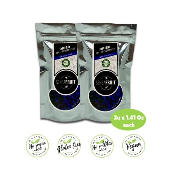Sensafruit Blueberry Slices, No Sugar, 2 Bags x 40g