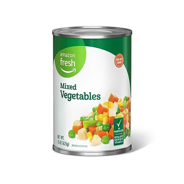 Amazon Fresh Canned Mixed Vegetables, 425g (1 Pack)