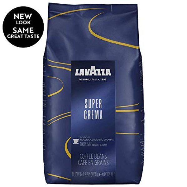 Lavazza Super Crema Coffee Blend, 1 kg, Light-Medium Roast