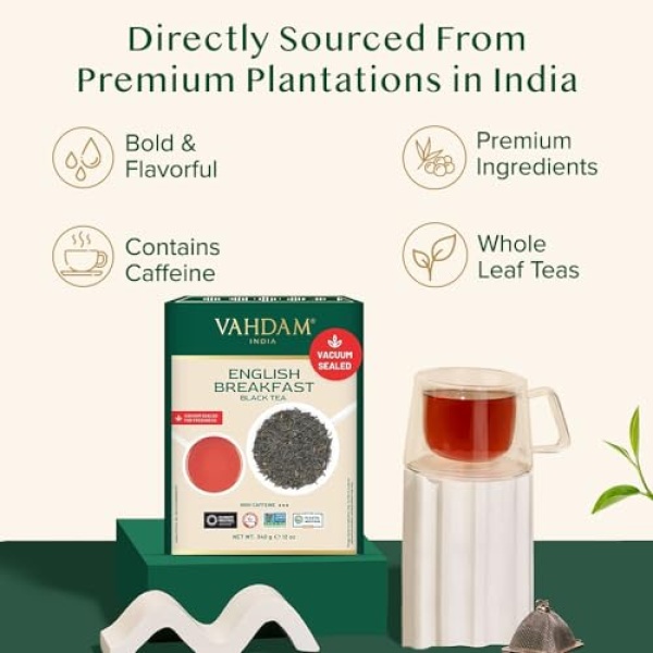 VAHDAM English Breakfast Black Tea Leaves 340g
