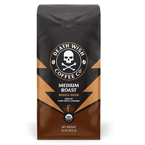 Death Wish Organic Medium Roast Whole Bean Coffee, 454g