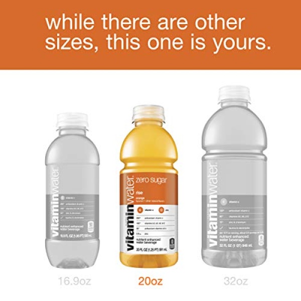 vitaminwater zero sugar rise, orange, 591 ml, 12 Pack